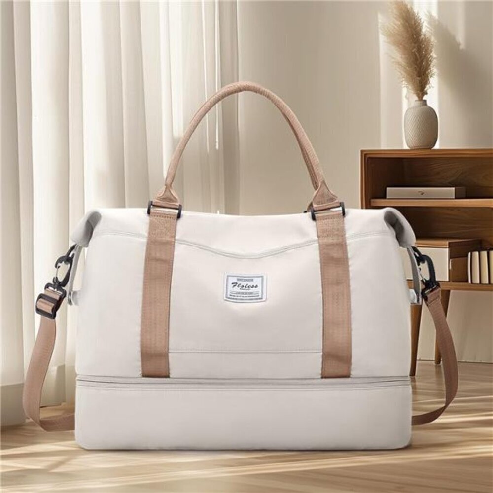 Weekender Duffel Bag with Shoe Compartment Travel - Picture 2 of 7